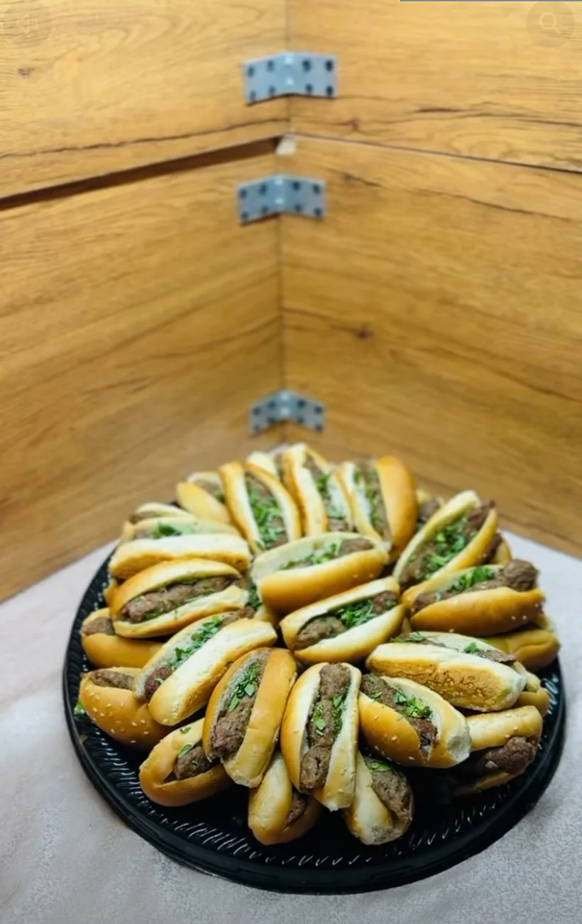 Freshly prepared mini sandwich platter for a celebration